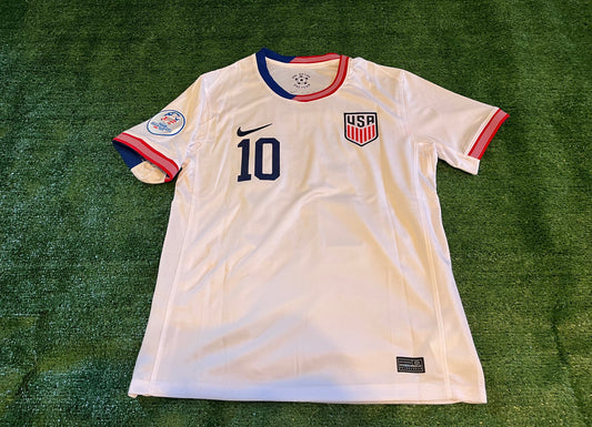 Christian Pulisic #10 USMNT Home Jersey 23/24 Copa America Patch